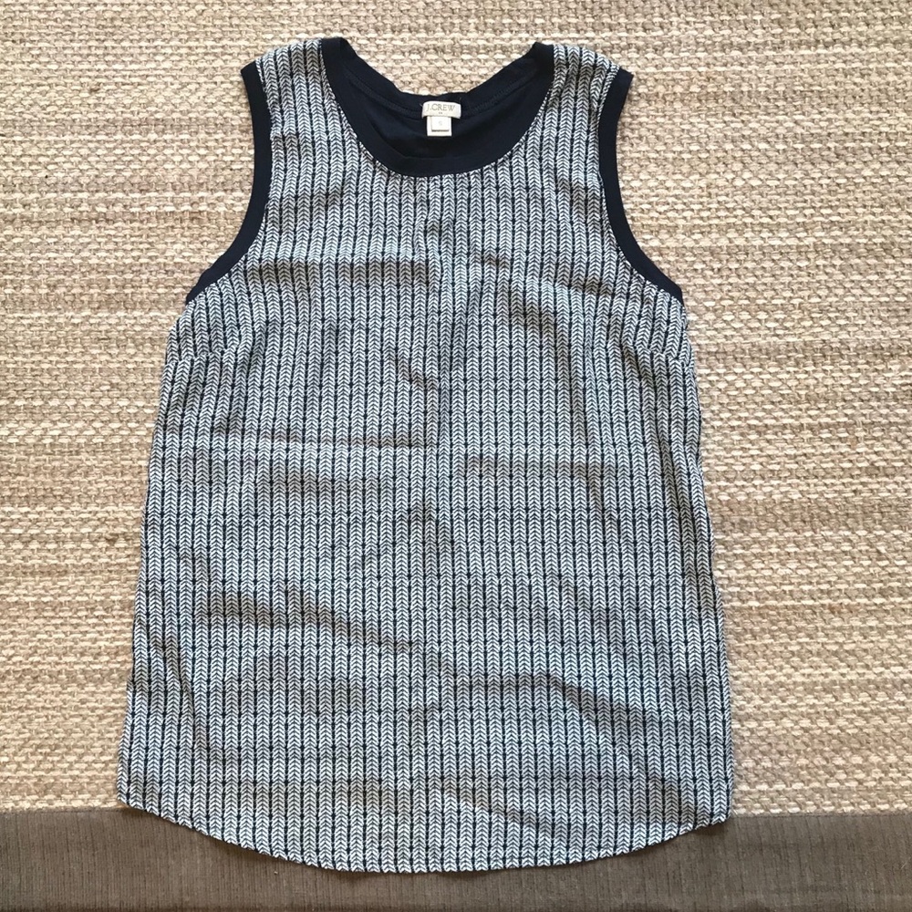 J. Crew Factory Blue patterned tank.